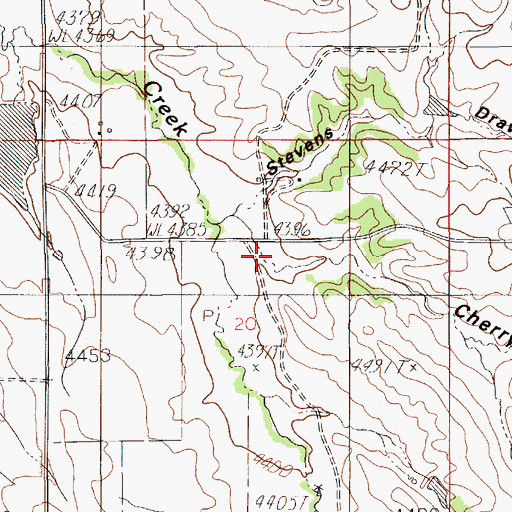 Topographic Map of Cherry Draw, WY