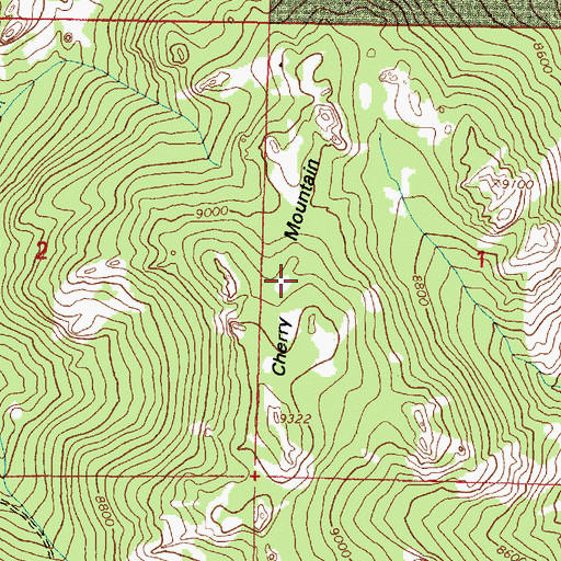 Topographic Map of Cherry Mountain, WY