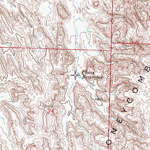 Topographic Map of Chess Reservoir, WY