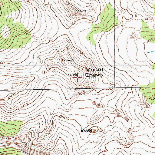 Topographic Map of Mount Chevo, WY