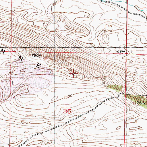 Topographic Map of Cheyenne Ridge, WY