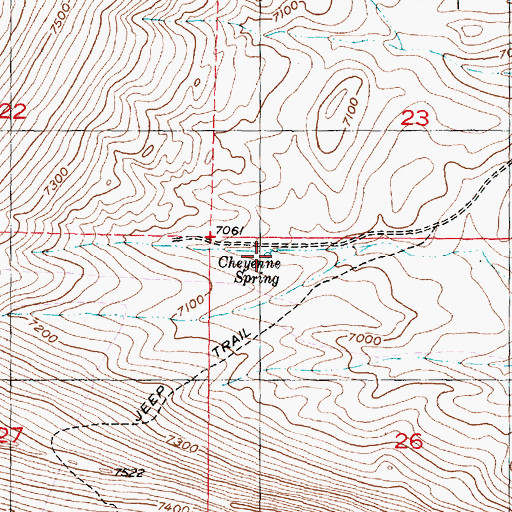 Topographic Map of Cheyenne Spring, WY