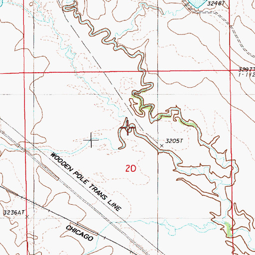Topographic Map of Chicago Creek, WY