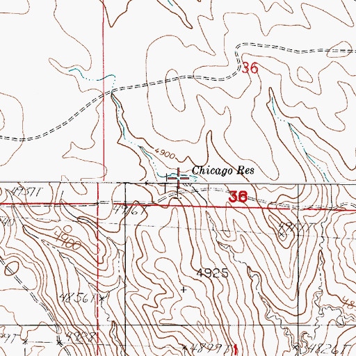 Topographic Map of Chicago Reservoir, WY