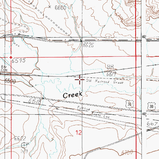 Topographic Map of Chicken Creek, WY