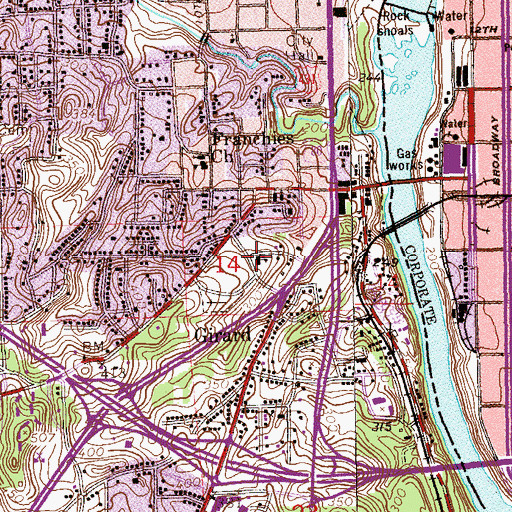 Topographic Map of Girard High School, AL