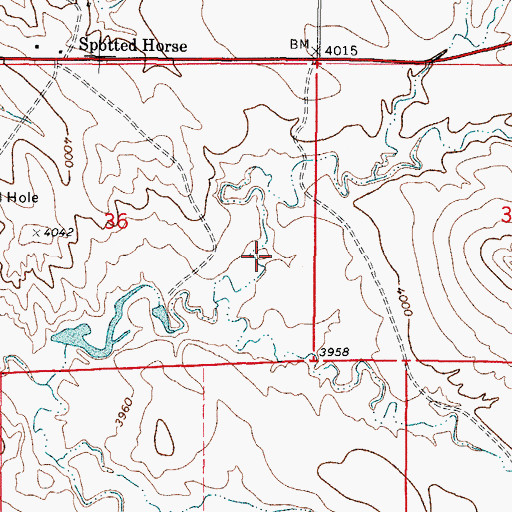 Topographic Map of Chicken Creek Draw, WY