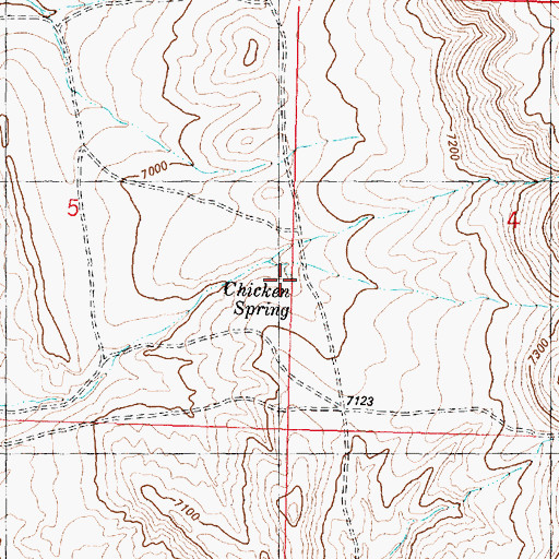 Topographic Map of Chicken Spring, WY