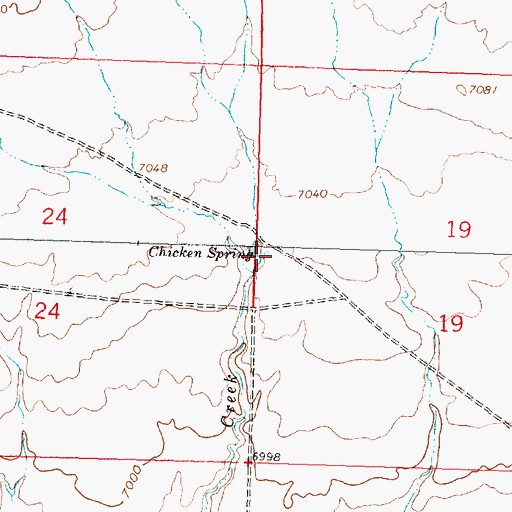 Topographic Map of Chicken Spring, WY