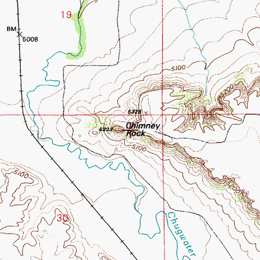 Topographic Map of Chimney Rock, WY