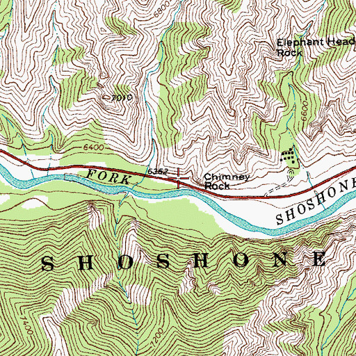 Topographic Map of Chimney Rock, WY