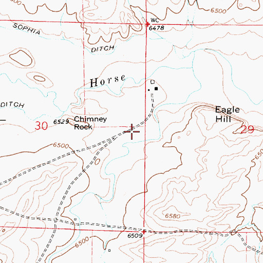 Topographic Map of Chimney Rock, WY