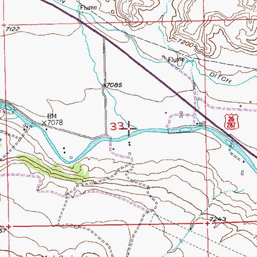 Topographic Map of Chimney Rock Gulch, WY