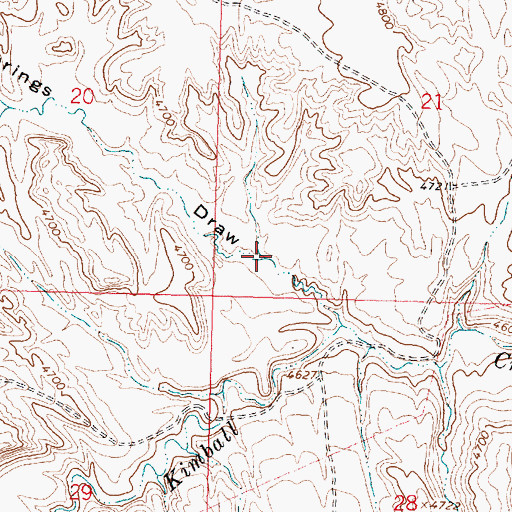 Topographic Map of Chimney Springs Draw, WY