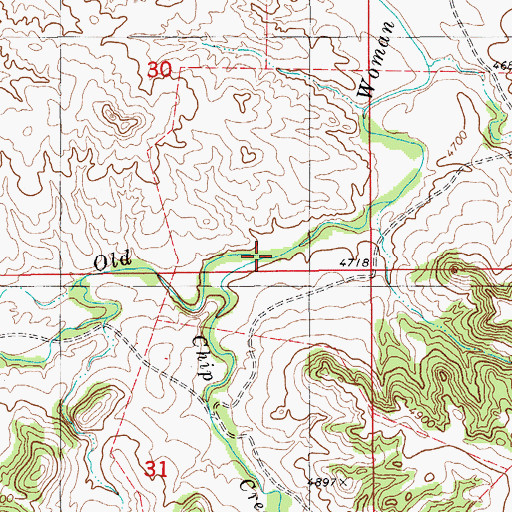 Topographic Map of Chip Creek, WY
