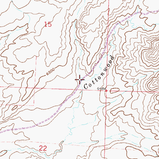Topographic Map of Chokecherry Creek, WY