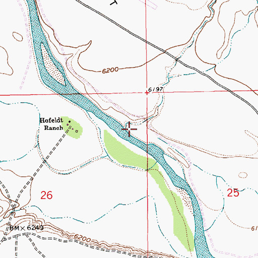 Topographic Map of Chris Wash, WY