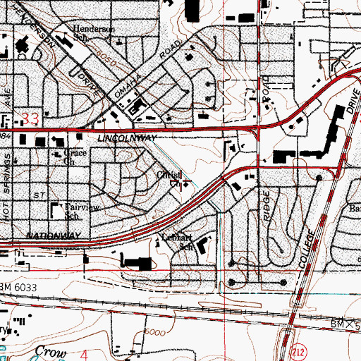 Topographic Map of Christ Church, WY