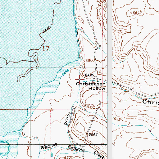 Topographic Map of Christensen Hollow, WY