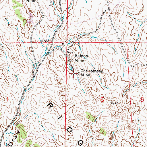 Topographic Map of Christensen Mine, WY