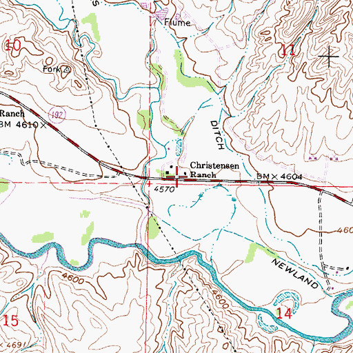 Topographic Map of Christensen Ranch, WY