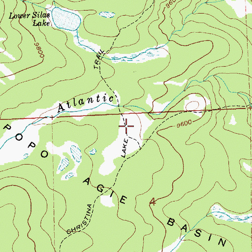 Topographic Map of Christina Lake Trail, WY