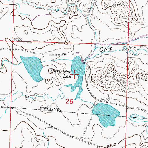 Topographic Map of Christine Lake, WY