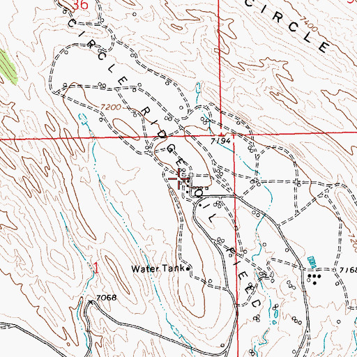 Topographic Map of Circle Ridge Oil Field, WY
