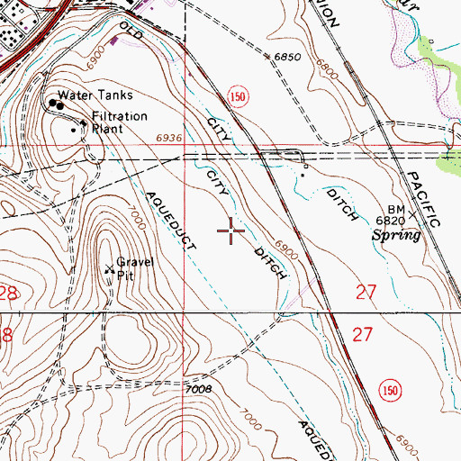 Topographic Map of City Ditch, WY