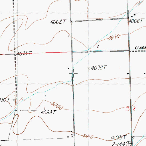 Topographic Map of Clark Ditch, WY