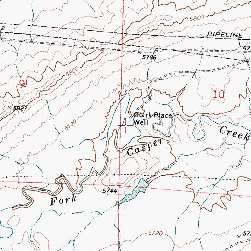 Topographic Map of Clark Place Well, WY