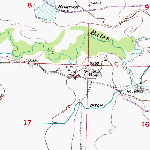 Topographic Map of Clark Ranch, WY