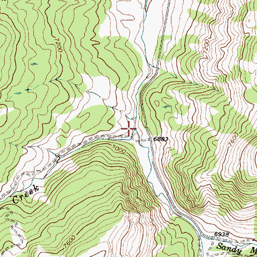 Topographic Map of Clause Creek, WY