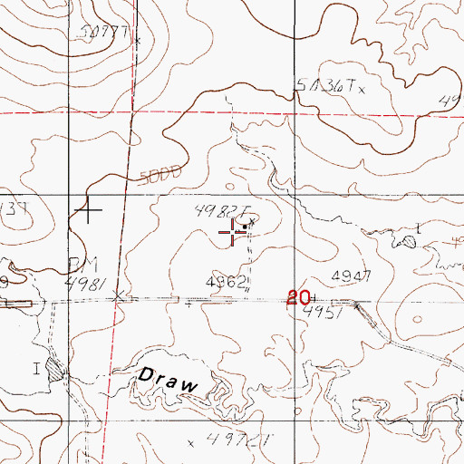 Topographic Map of Clausen Ranch, WY