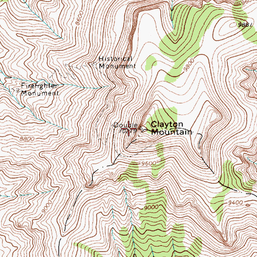 Topographic Map of Clayton Mountain, WY