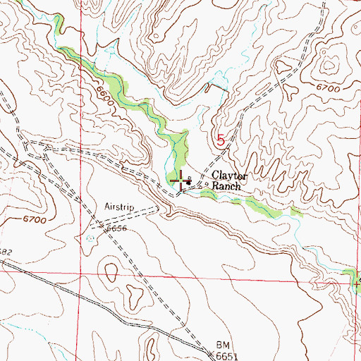 Topographic Map of Claytor Ranch, WY