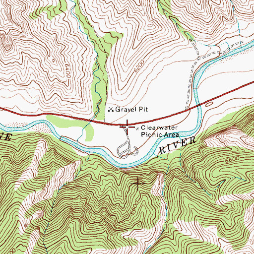 Topographic Map of Clearwater Picnic Area, WY