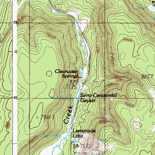 Topographic Map of Clearwater Springs, WY