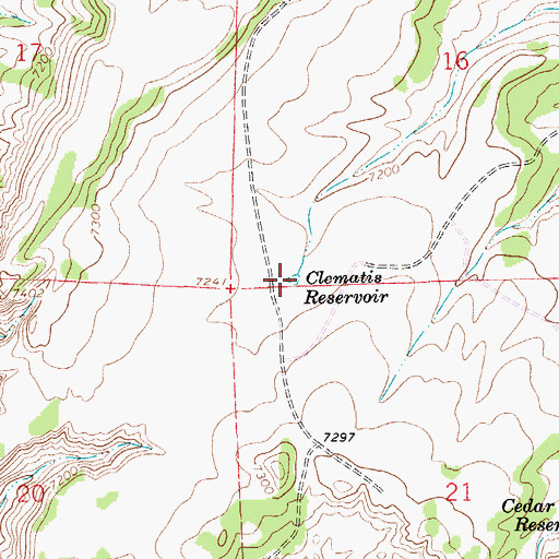 Topographic Map of Clematis Reservoir, WY