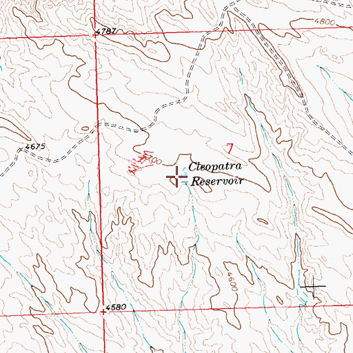 Topographic Map of Cleopatra Reservoir, WY