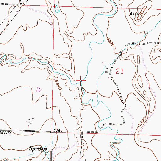 Topographic Map of Clevidence Draw, WY