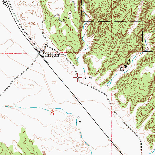 Topographic Map of Clifton Canyon, WY