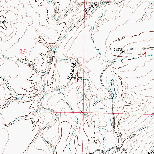 Topographic Map of Cloud Creek, WY