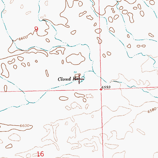 Topographic Map of Cloud Reservoir, WY