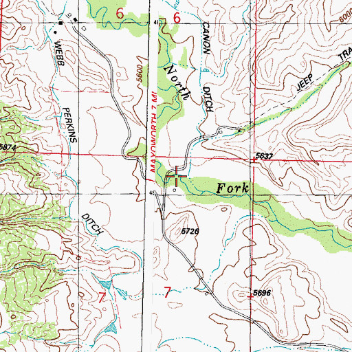 Topographic Map of Coachy Creek, WY