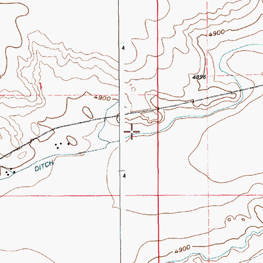 Topographic Map of Coad Ditch, WY