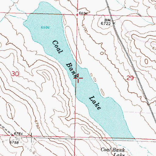 Topographic Map of Coal Bank Lake, WY