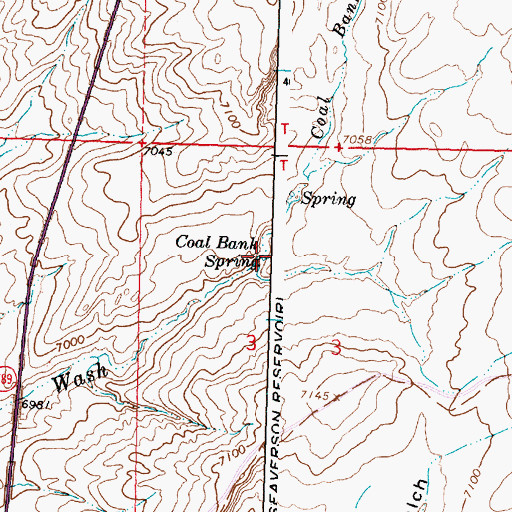 Topographic Map of Coal Bank Spring, WY