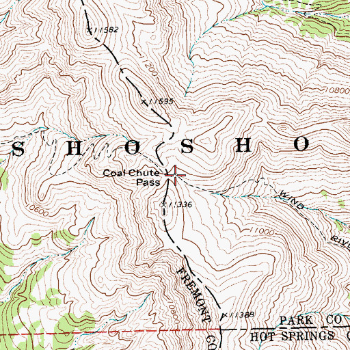 Topographic Map of Coal Chute Pass, WY