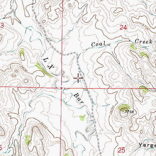 Topographic Map of Coal Creek, WY